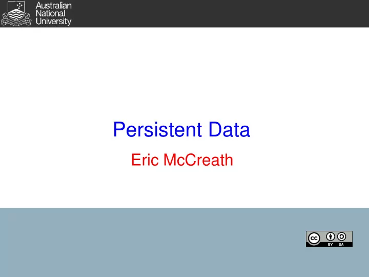 persistent data