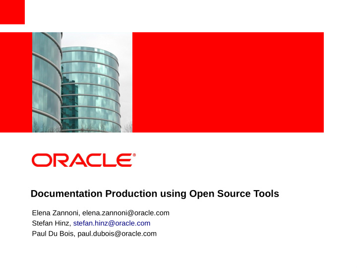 documentation production using open source tools