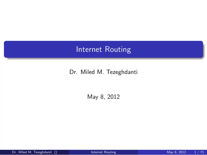 internet routing