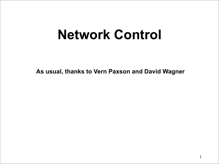 network control