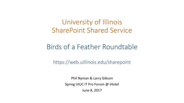 university of illinois sharepoint shared service birds of