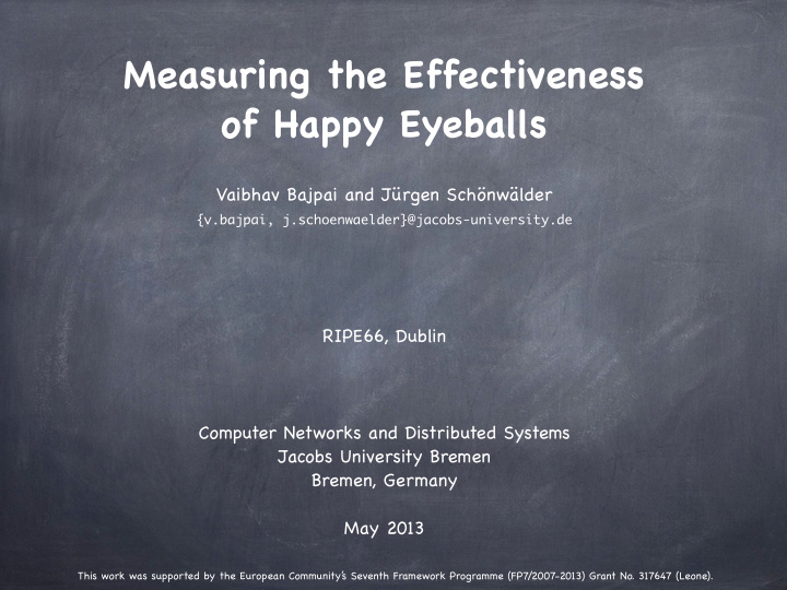 measuring the effectiveness of happy eyeballs