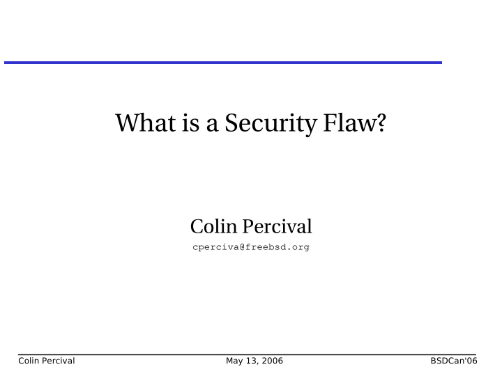 what is a security flaw