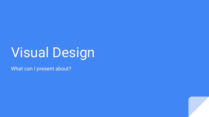 visual design