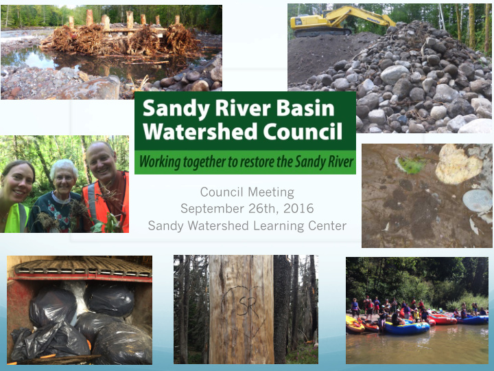 council meeting september 26th 2016 sandy watershed