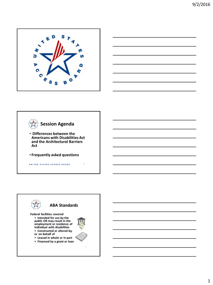 session agenda