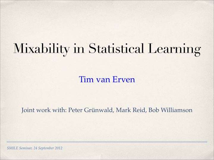 mixability in statistical learning