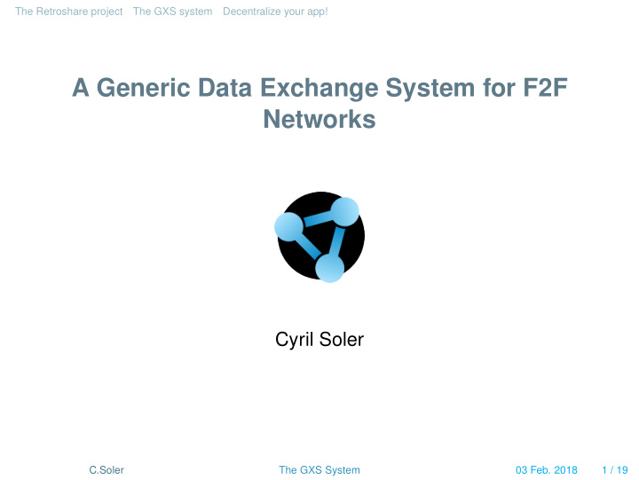 a generic data exchange system for f2f networks