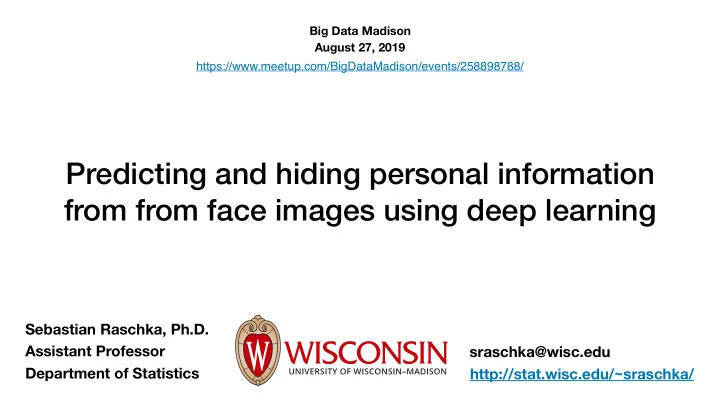 predicting and hiding personal information from from face