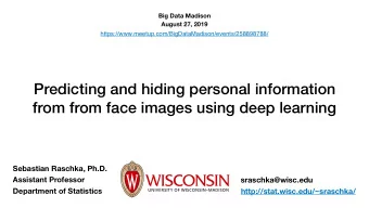 Predicting and hiding personal information  from from face images using deep learning  Sebastian