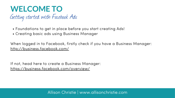 welcome to getting started with facebook ads