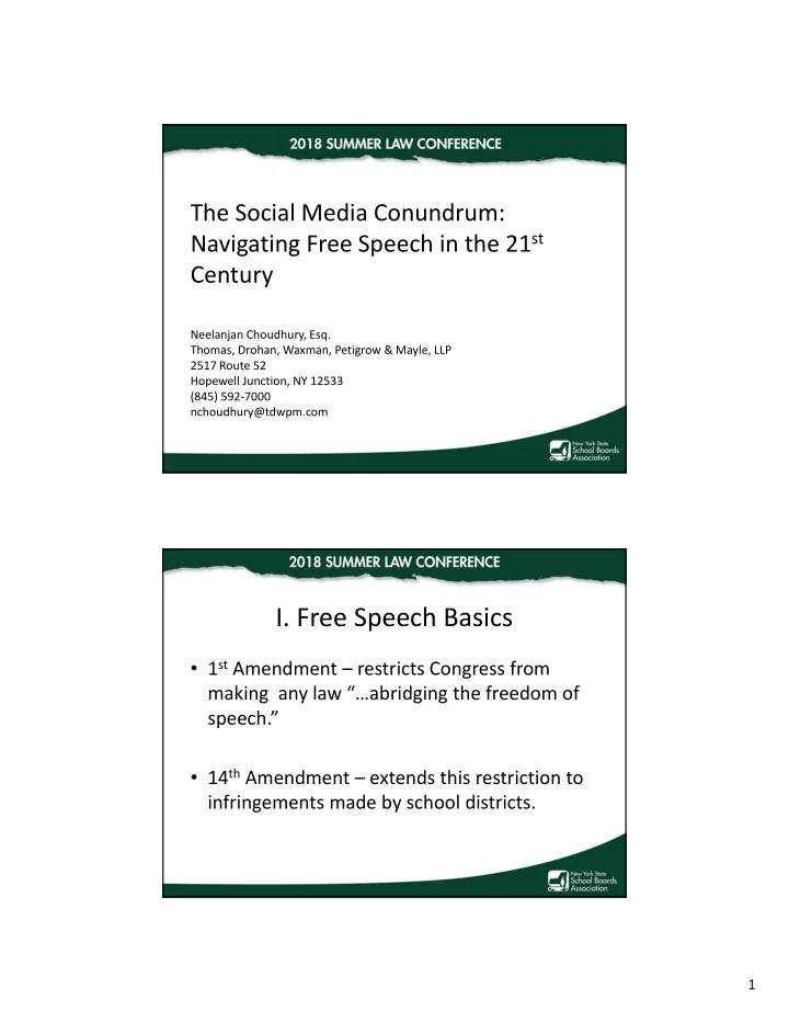 i free speech basics
