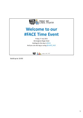 Build up to 10:00  1  10:00  2  10:02  3  10:04 to 10:15  4  10:04 to 10:15  Welcome to the