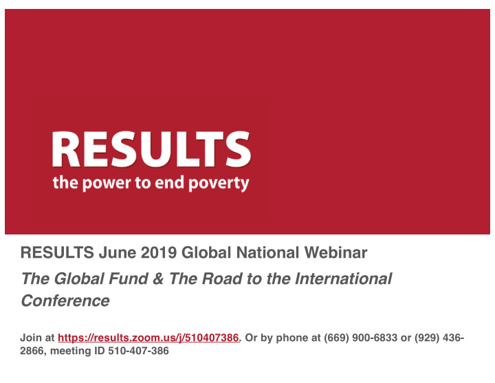 results june 2019 global national webinar the global fund