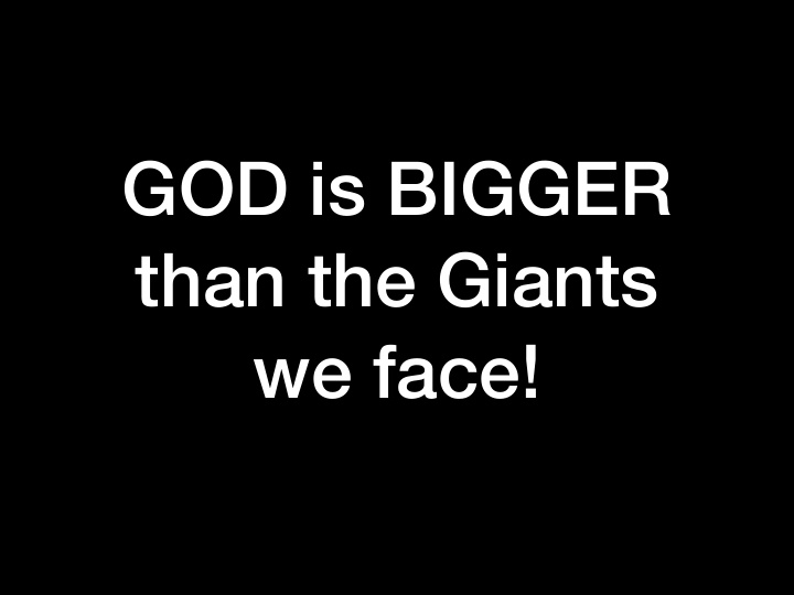god is bigger than the giants we face god can use anyone