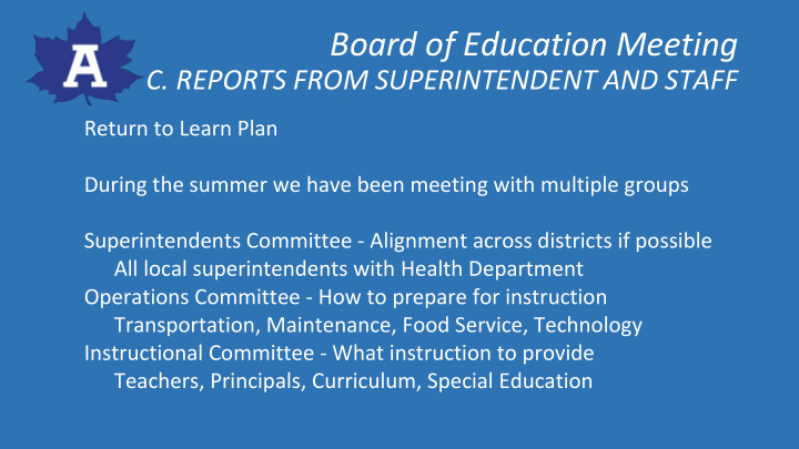 board of education meeting