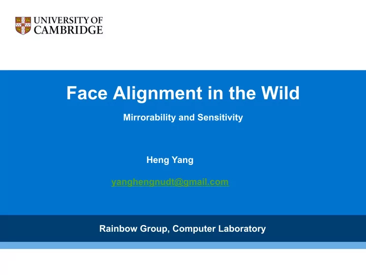 face alignment in the wild