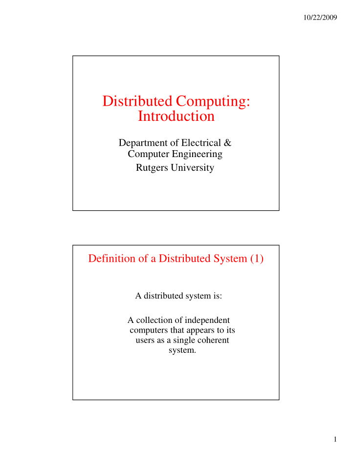 distributed computing introduction