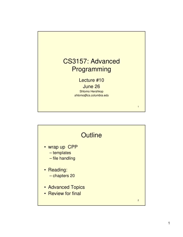 cs3157 advanced programming
