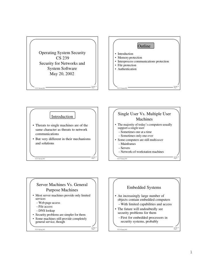 outline operating system security