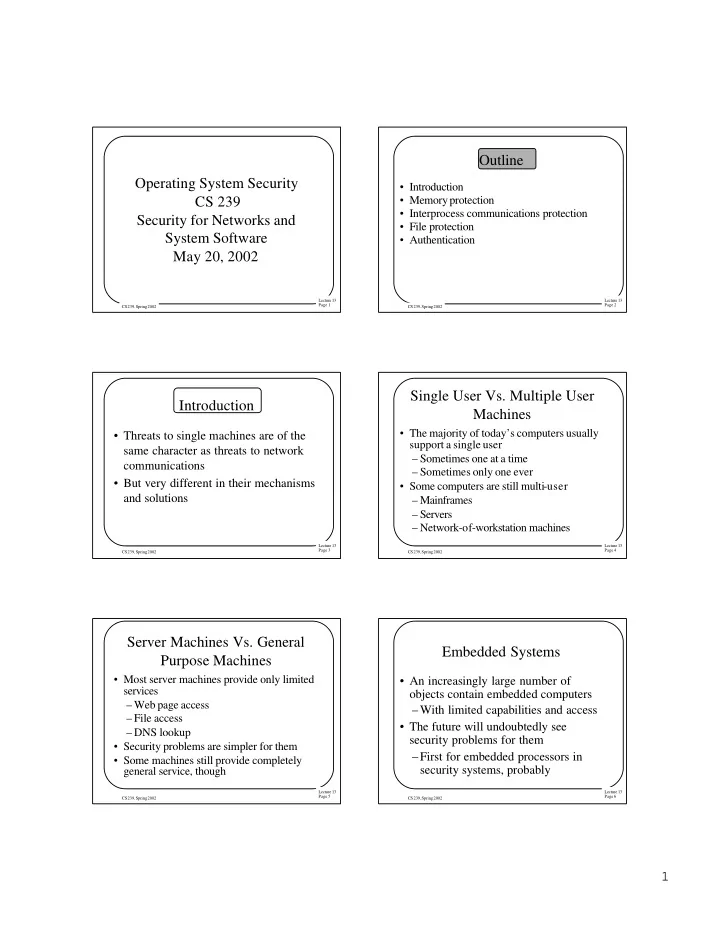 outline operating system security