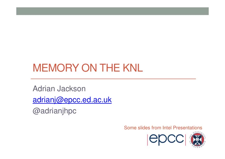 memory on the knl