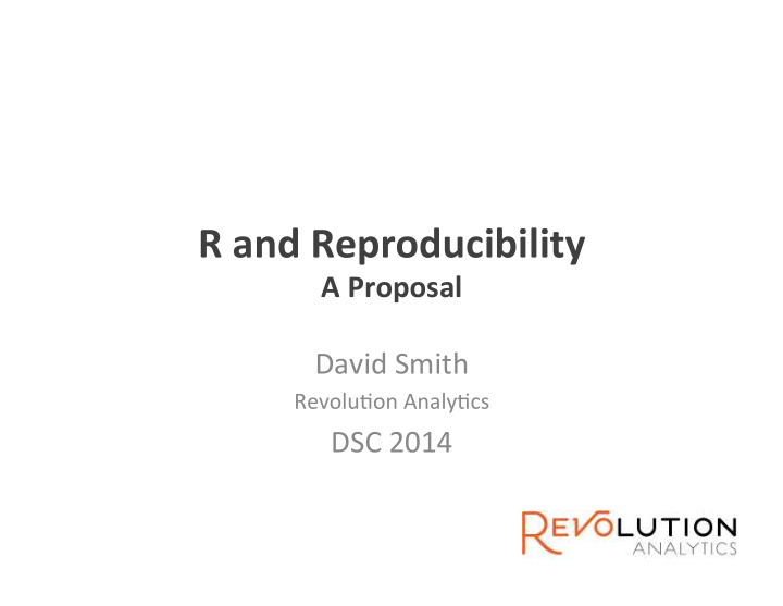 r and reproducibility