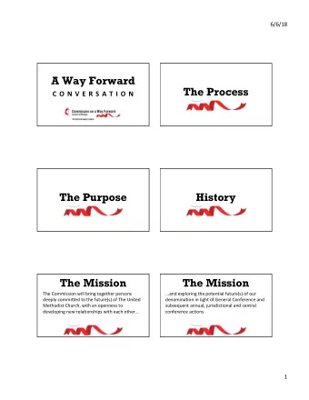 The Purpose  History  The Mission  The Mission  The Commission will bring together persons  ...and