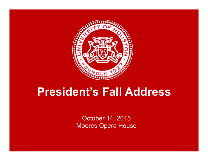 president s fall address