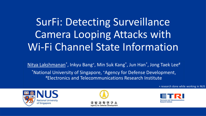surfi detecting surveillance camera looping attacks with