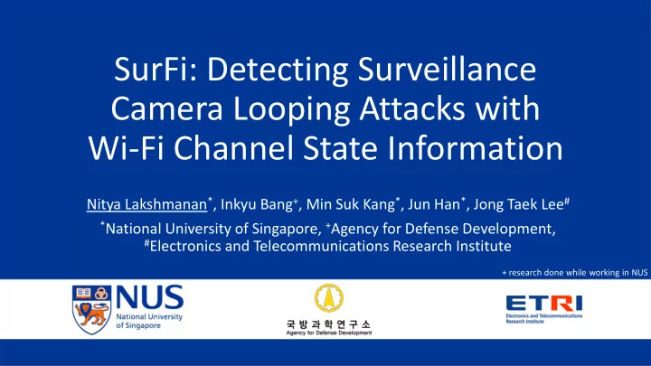 surfi detecting surveillance camera looping attacks with