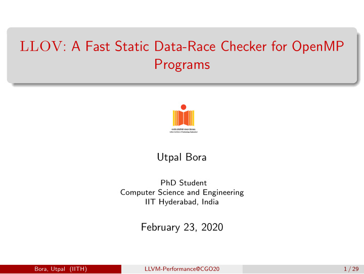 llov a fast static data race checker for openmp programs