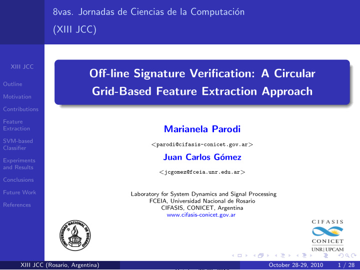 off line signature verification a circular