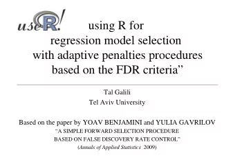 using R for  regression model selection  with adaptive penalties procedures  based on the FDR