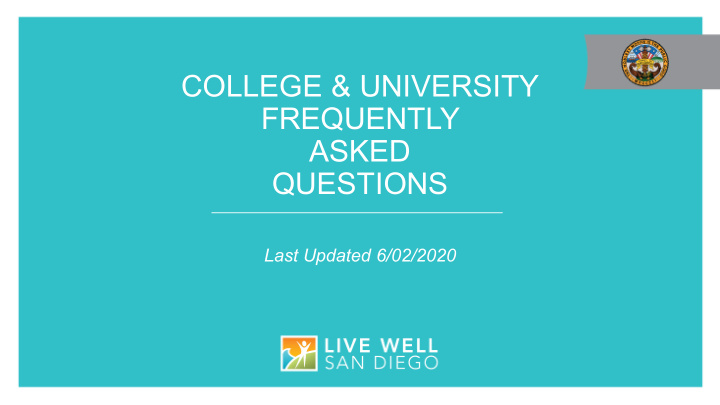 college university frequently asked questions