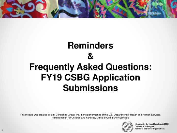reminders frequently asked questions fy19 csbg
