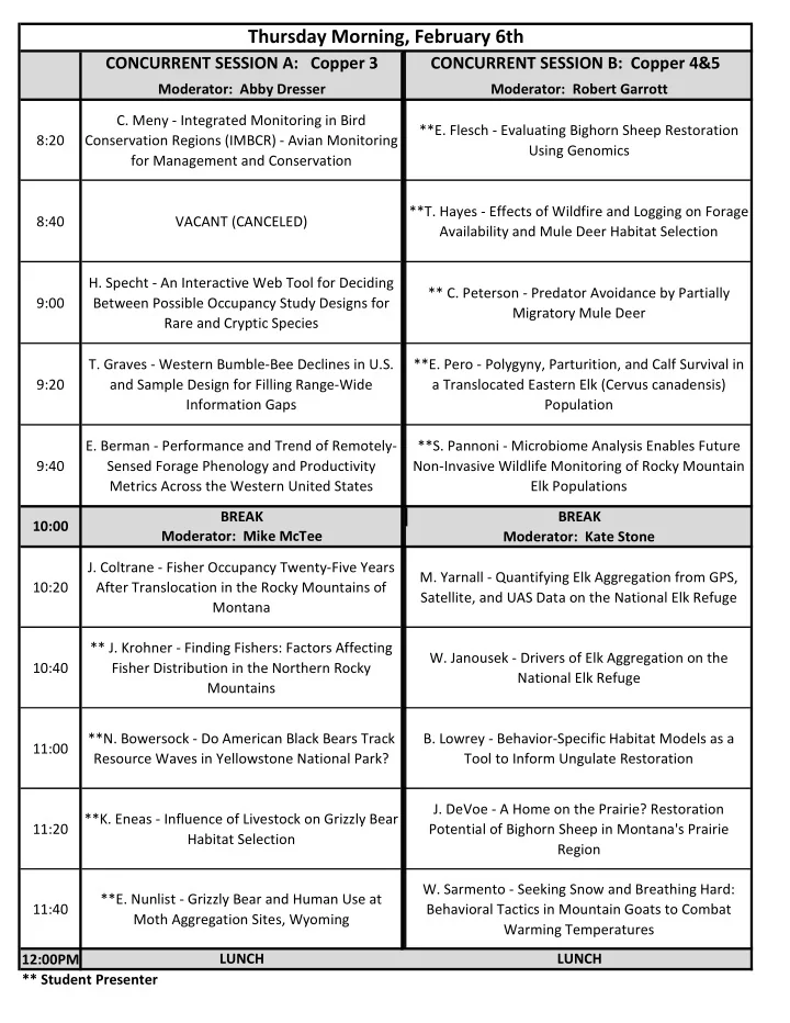thursday morning february 6th