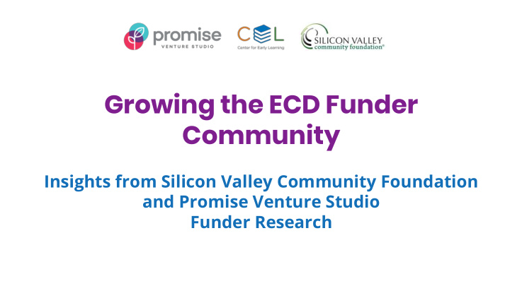 growing the ecd funder community