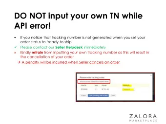 API error!  If you notice that tracking number is not generated when you set your   order status