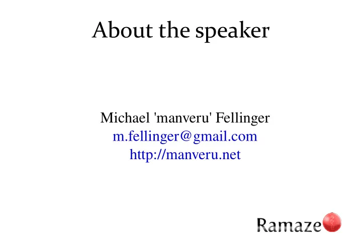 about the speaker