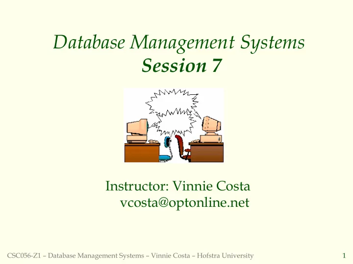 database management systems session 7