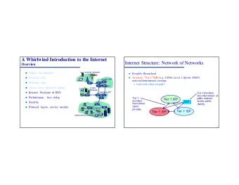 A Whirlwind Introduction to the Internet  Internet Structure: Network of Networks  Overview  mobile
