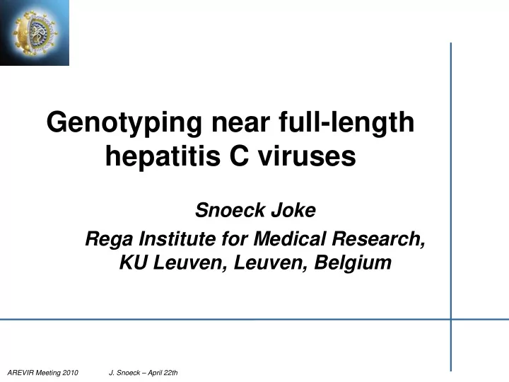 genotyping near full length hepatitis c viruses