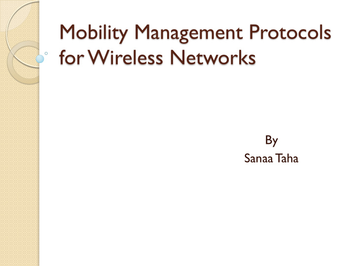 mobility management protocols