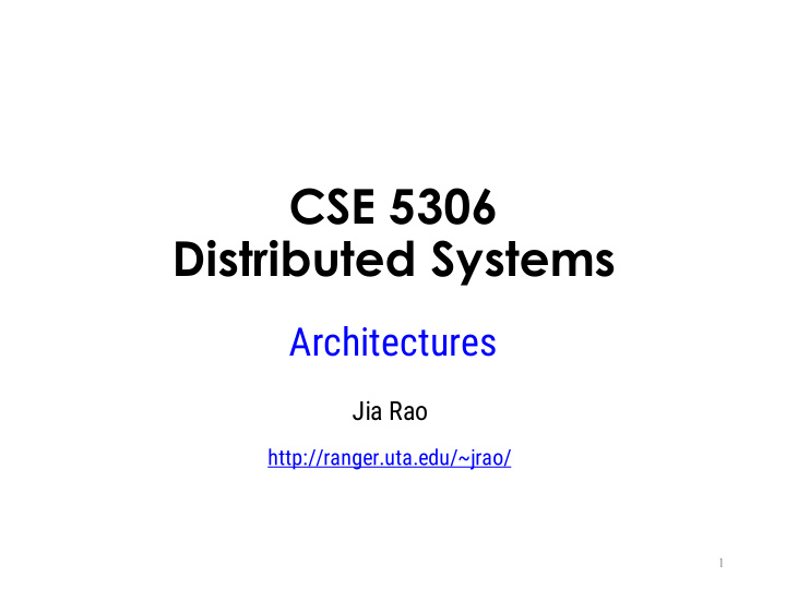 cse 5306 distributed systems