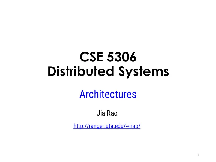 cse 5306 distributed systems