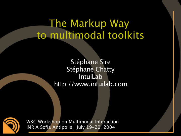the markup way to multimodal toolkits