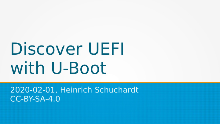 discover uefi with u boot