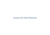 lecture 10 fault tolerance fault tolerant concurrent