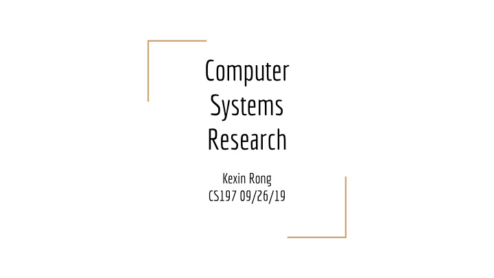 computer systems research